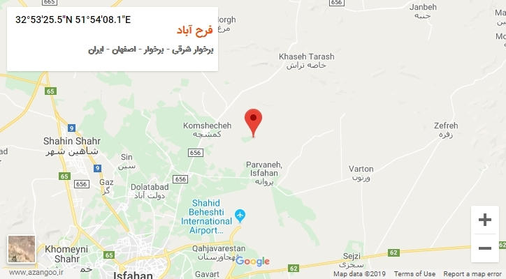 روستای فرح آباد بر روی نقشه