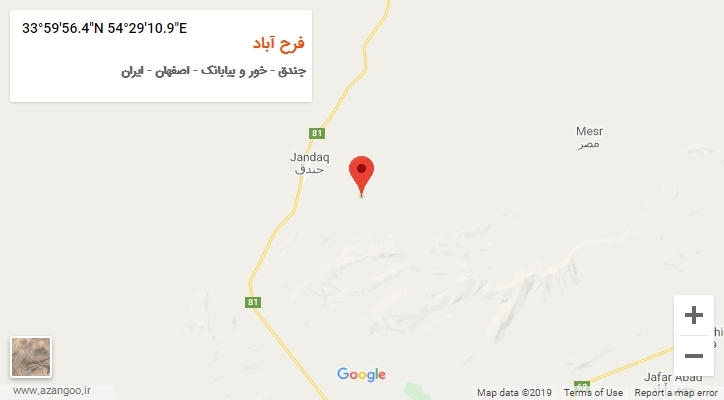 روستای فرح آباد بر روی نقشه