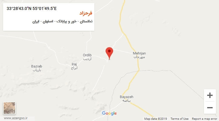 روستای فرحزاد بر روی نقشه