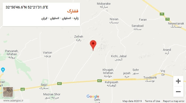 روستای فشارک بر روی نقشه