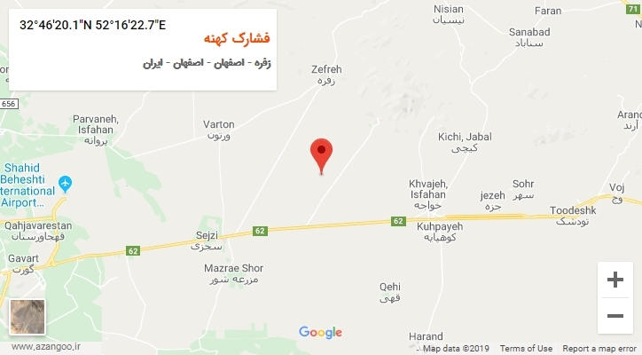 روستای فشارک کهنه بر روی نقشه