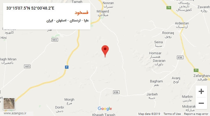روستای فسخود بر روی نقشه