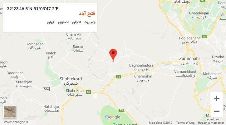 روستای فتح آباد بر روی نقشه