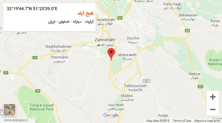 روستای فتح آباد بر روی نقشه