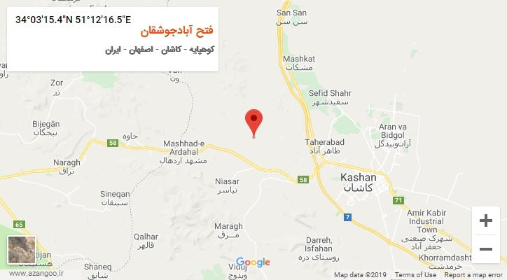 روستای فتح آبادجوشقان بر روی نقشه