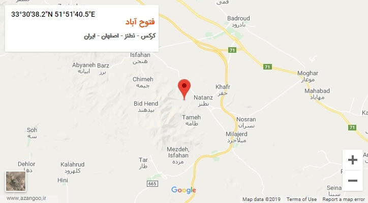 روستای فتوح آباد بر روی نقشه
