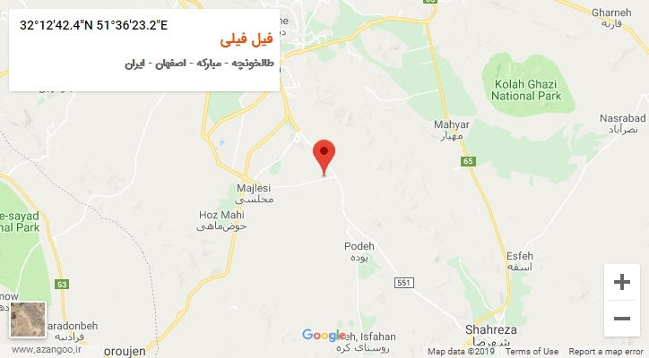 روستای فیل فیلی بر روی نقشه