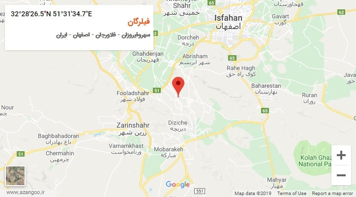 روستای فیلرگان بر روی نقشه