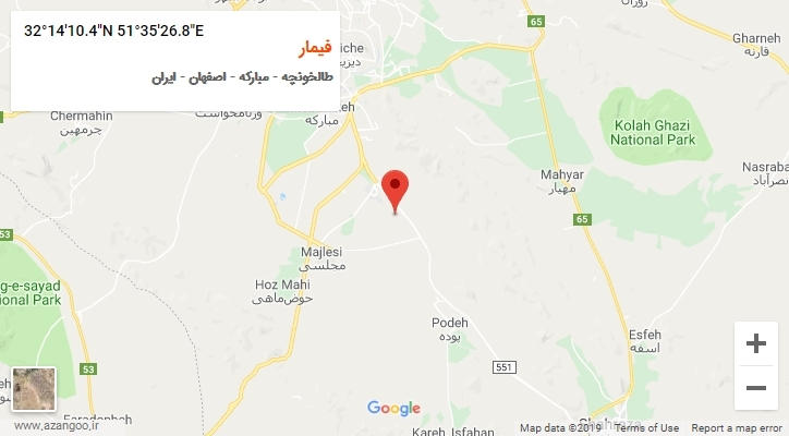 روستای فیمار بر روی نقشه