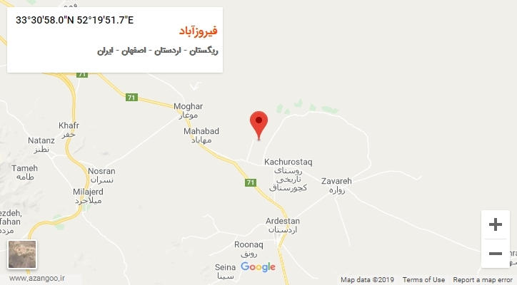 روستای فیروزآباد بر روی نقشه