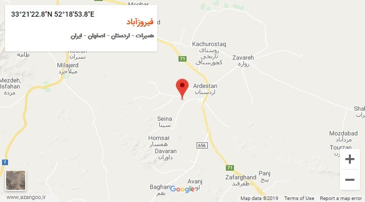 روستای فیروزآباد بر روی نقشه