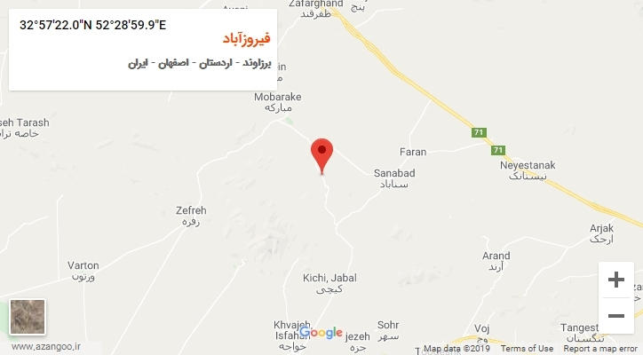 روستای فیروزآباد بر روی نقشه