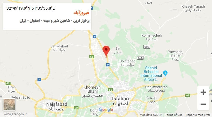 روستای فیروزآباد بر روی نقشه