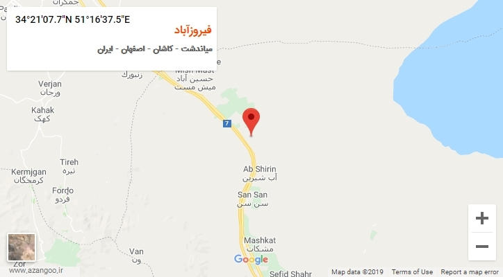 روستای فیروزآباد بر روی نقشه