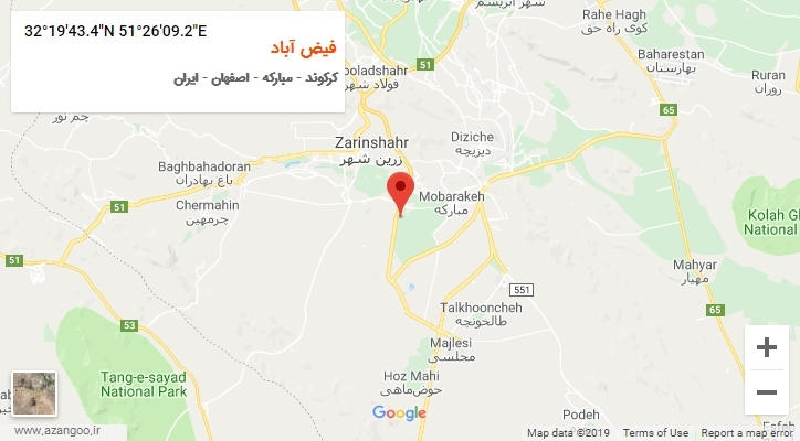 روستای فیض آباد بر روی نقشه