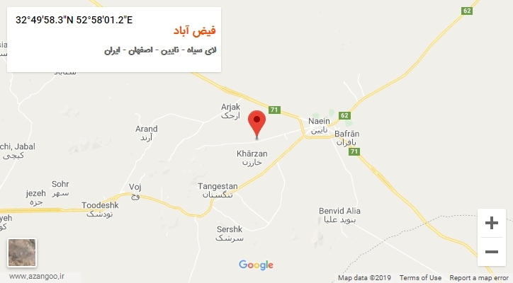 روستای فیض آباد بر روی نقشه