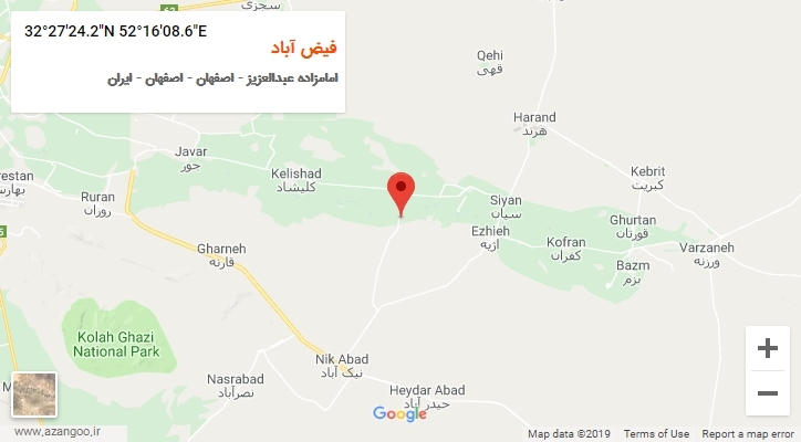 روستای فیض آباد بر روی نقشه