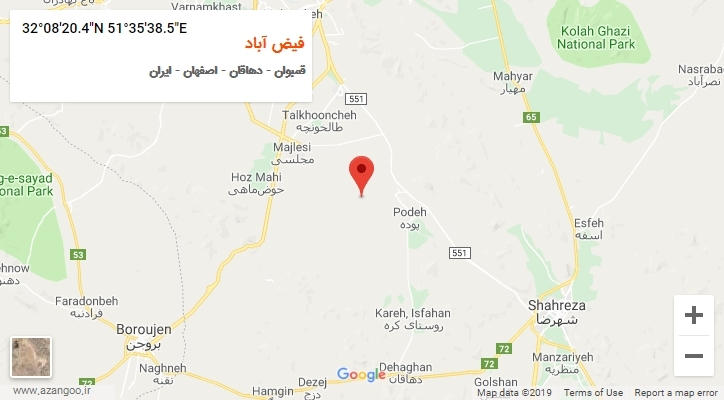 روستای فیض آباد بر روی نقشه