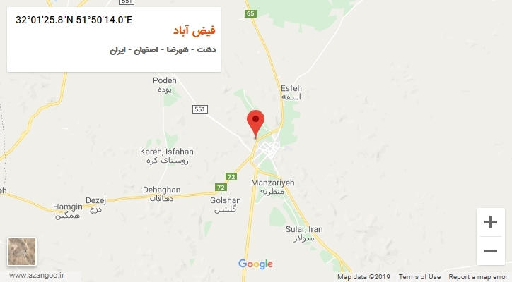 روستای فیض آباد بر روی نقشه