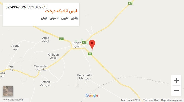 روستای فیض آبادیکه درخت بر روی نقشه