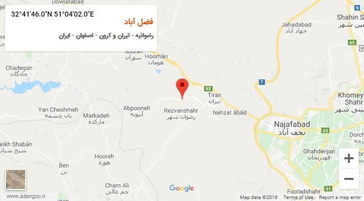 روستای فضل آباد بر روی نقشه