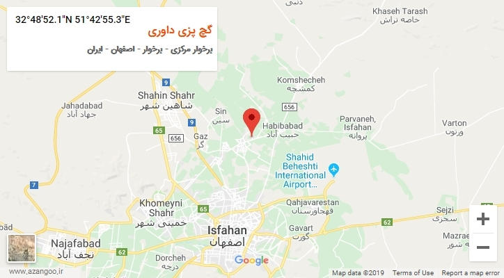 روستای گچ پزی داوری بر روی نقشه