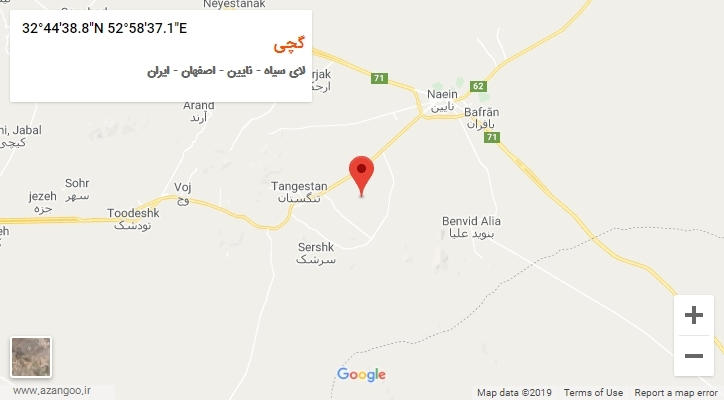 روستای گچی بر روی نقشه