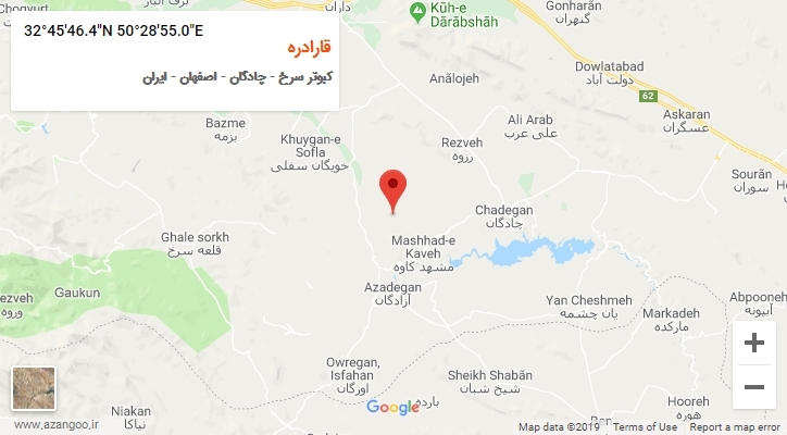 روستای قارادره بر روی نقشه