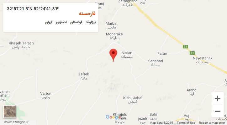 روستای قارحسنه بر روی نقشه