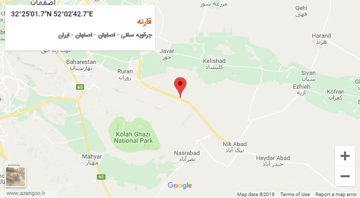 روستای قارنه بر روی نقشه