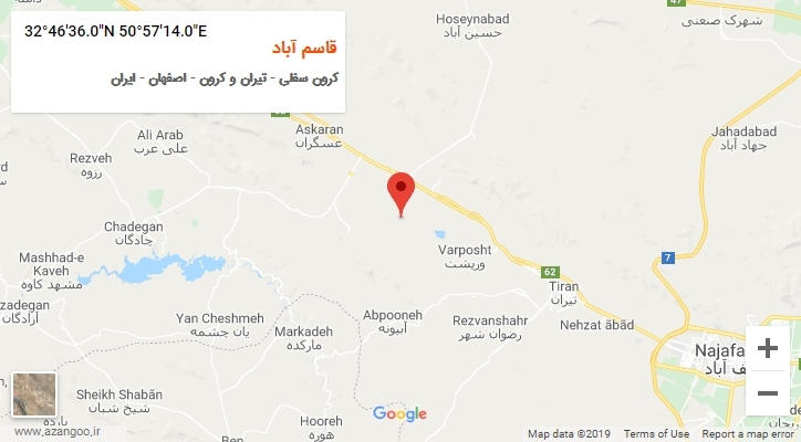 روستای قاسم آباد بر روی نقشه