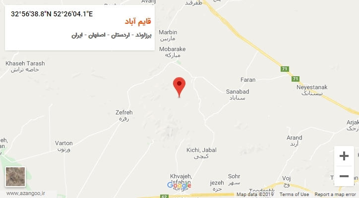 روستای قایم آباد بر روی نقشه