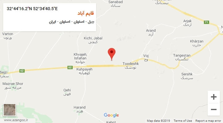 روستای قایم آباد بر روی نقشه