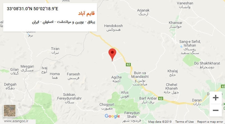 روستای قایم آباد بر روی نقشه