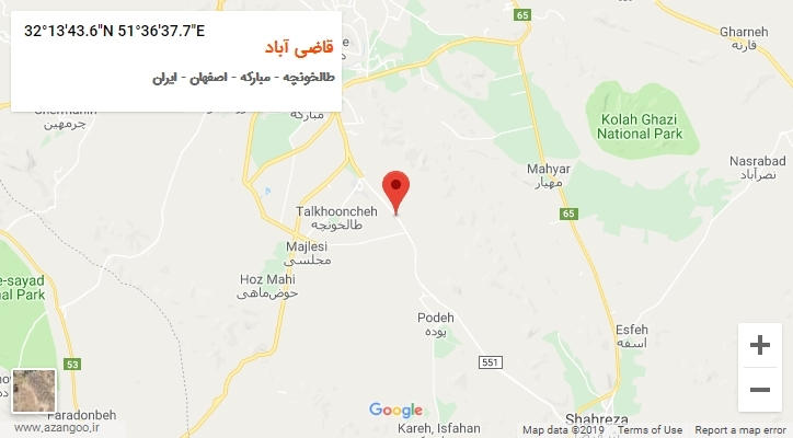 روستای قاضی آباد بر روی نقشه