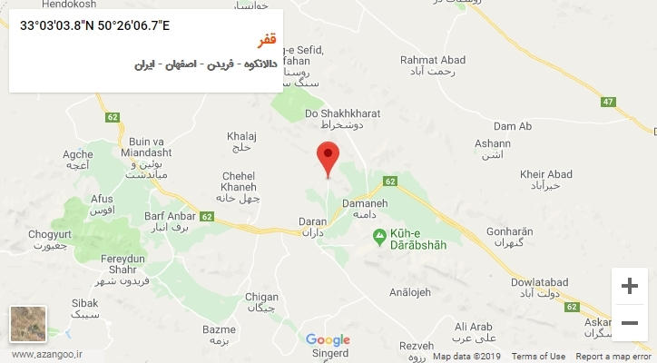 روستای قفر بر روی نقشه