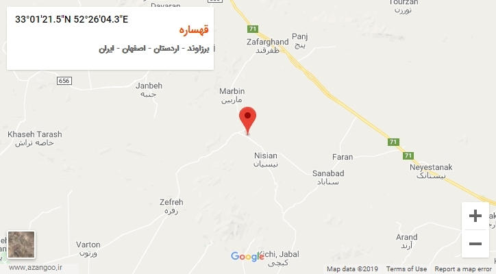 روستای قهساره بر روی نقشه