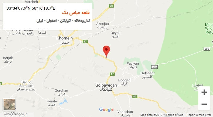 روستای قلعه عباس بک بر روی نقشه