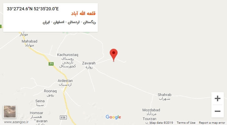 روستای قلعه الله آباد بر روی نقشه