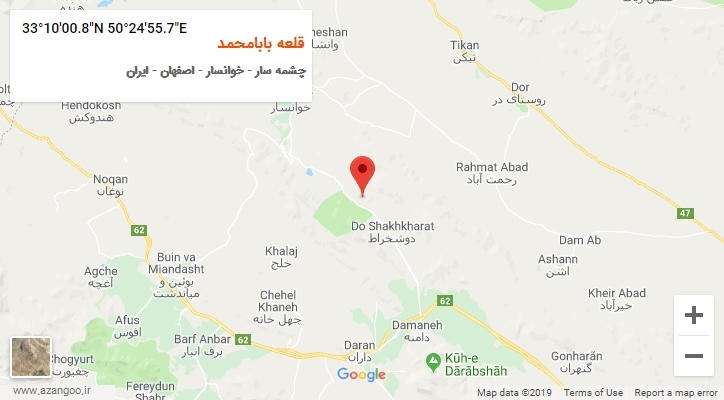 روستای قلعه بابامحمد بر روی نقشه