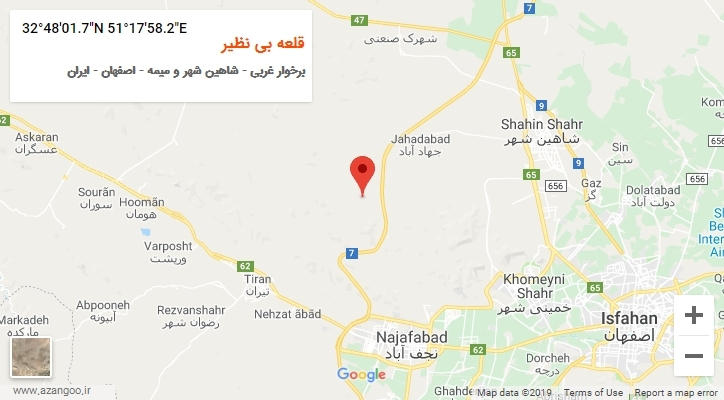روستای قلعه بی نظیر بر روی نقشه