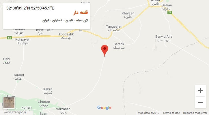 روستای قلعه دار بر روی نقشه