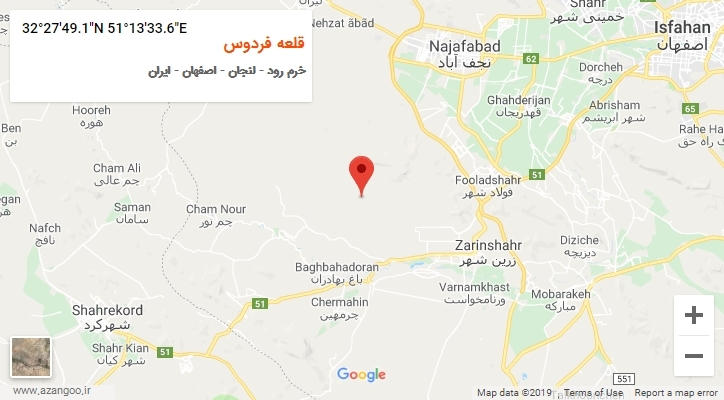 روستای قلعه فردوس بر روی نقشه