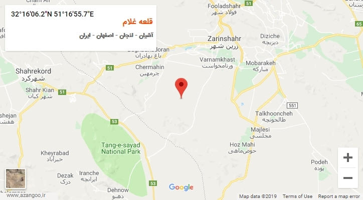 روستای قلعه غلام بر روی نقشه