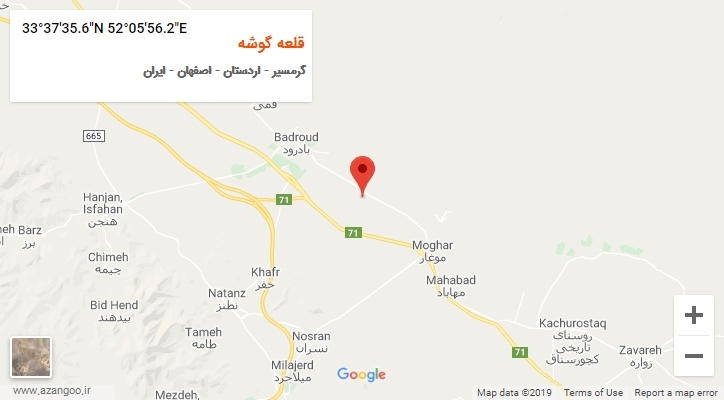 روستای قلعه گوشه بر روی نقشه