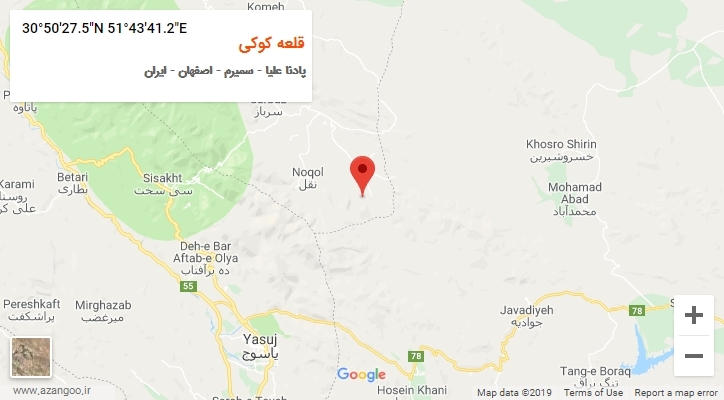 روستای قلعه کوکی بر روی نقشه