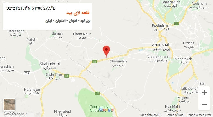 روستای قلعه لای بید بر روی نقشه