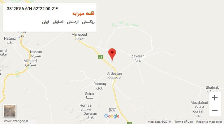 روستای قلعه مهرابه بر روی نقشه