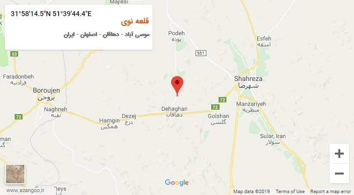روستای قلعه نوی بر روی نقشه