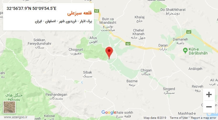 روستای قلعه سبزعلی بر روی نقشه